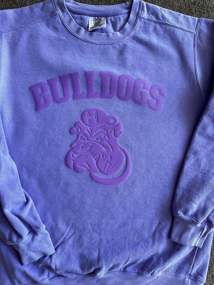 Vintage Bulldog Light Purple Puff Print