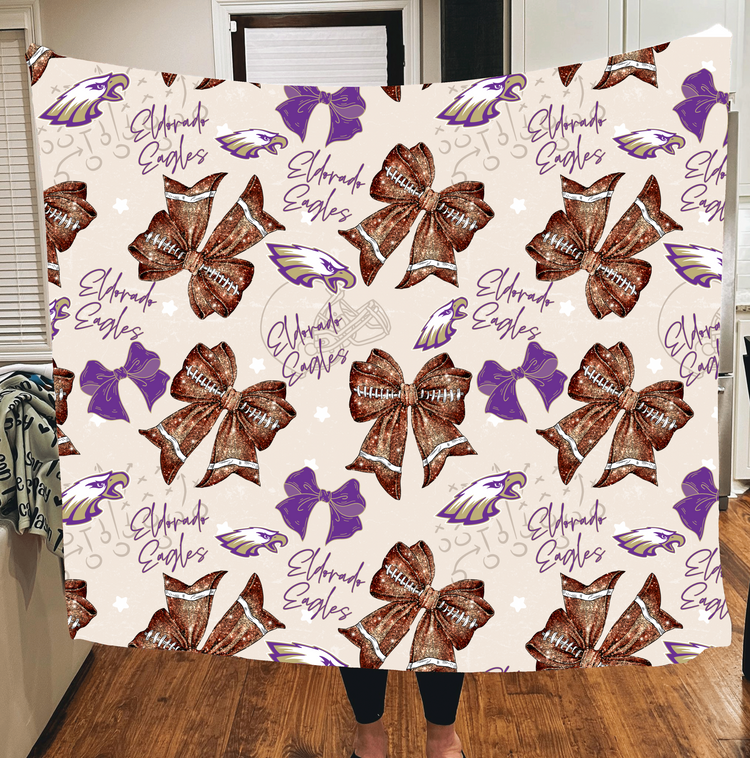 Eagles Football Bow Blanket