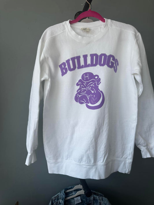 Vintage Bulldog Light Purple Puff Print