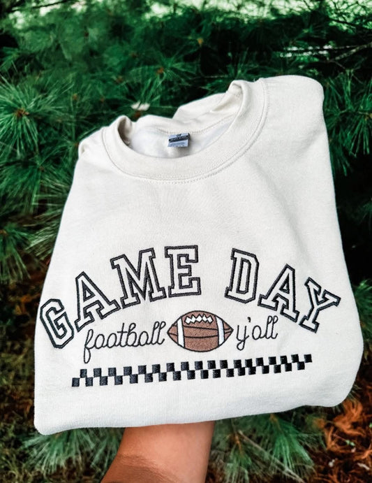 Game Day Football Y'all Embroidered