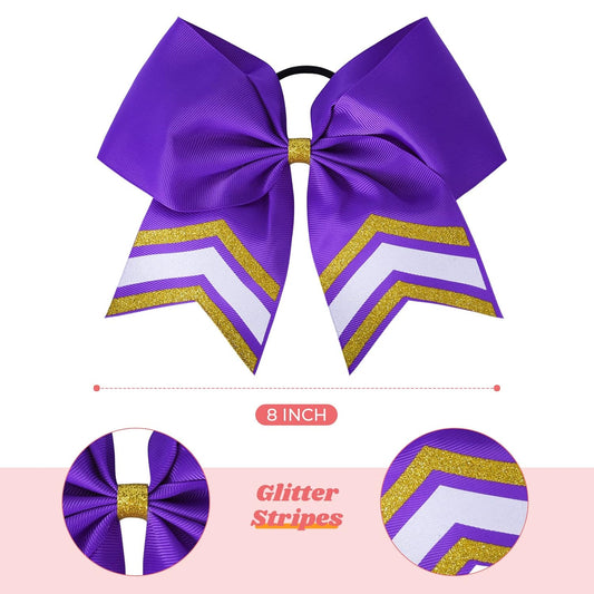 Glitter Stripe Cheer Bow