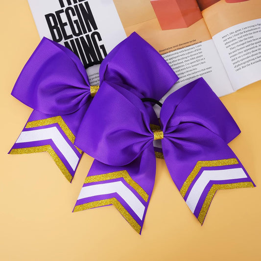 Glitter Stripe Cheer Bow