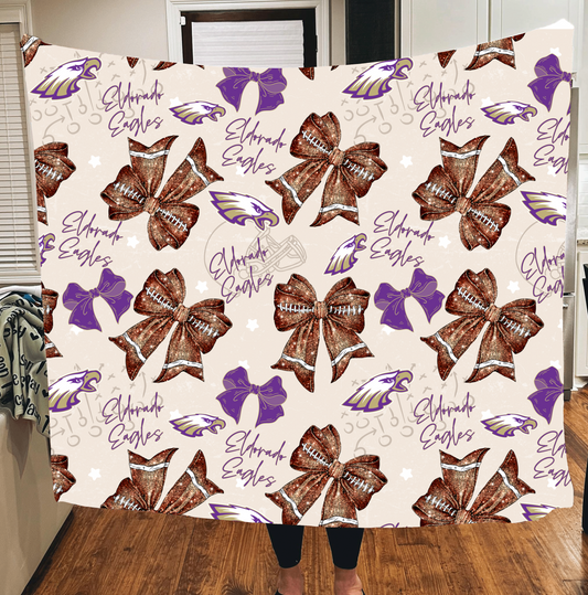 Eagles Football Bow Blanket