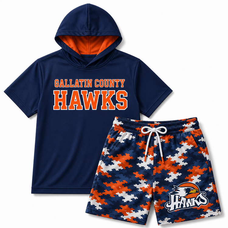 Gallatin County Hawks Hooded Athletic Set