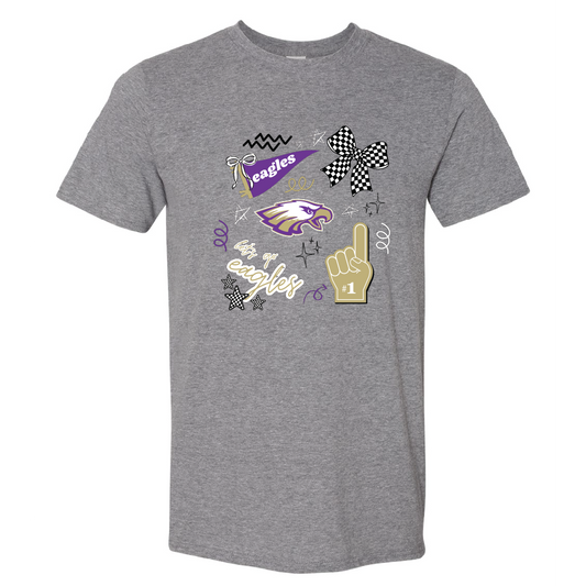 EHS Cheer Store - Cheer Doodles Grey