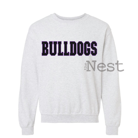 Bulldogs Glitter Embroidered Sweatshirt