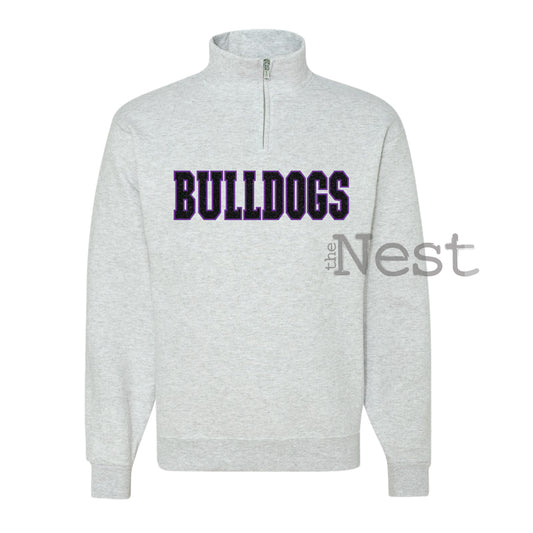 Bulldogs Glitter Embroidered Sweatshirt